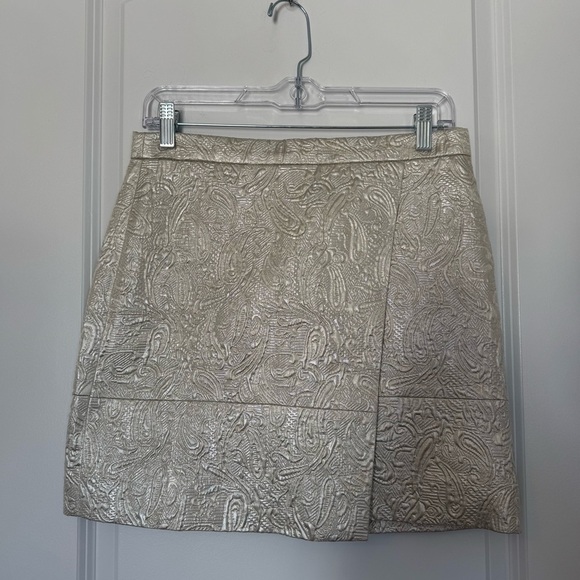J. Crew Chic Paisley Metallic Textured Skirt - Picture 1 of 5
